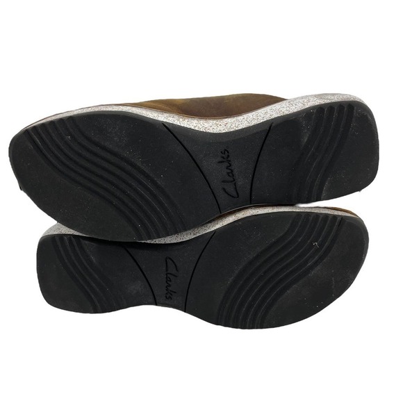 Clarks Shoes Mitchell Clogs Brown Leather 7 M - Picture 8 of 10